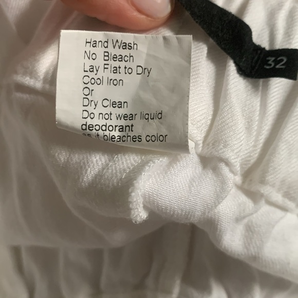 Jarbo easy‎ crop size 32 white elastic waist pockets pull on summer linen blend - Picture 4 of 14